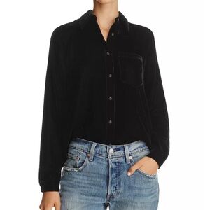 L’Academie Velvet Button Down Top